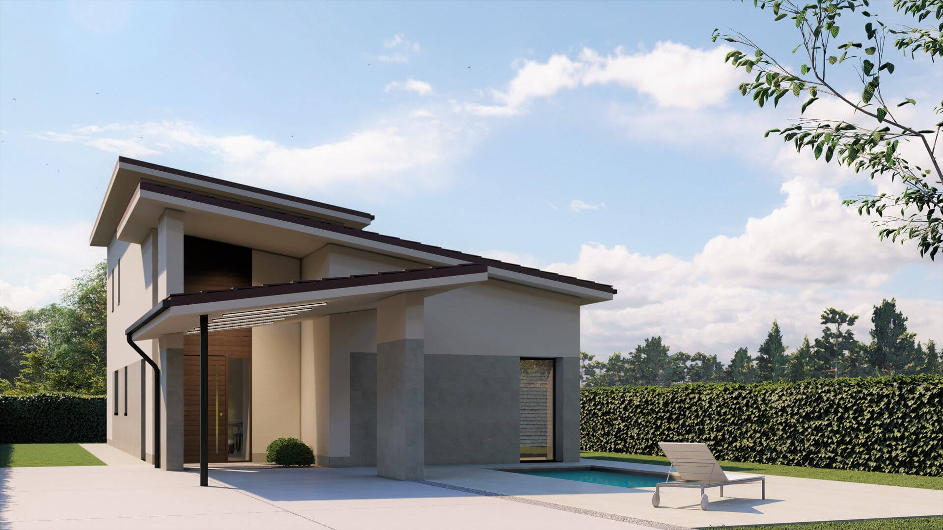 Proyecto casa moderna con piscina